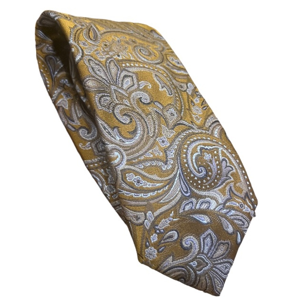 Hugo boss brown and lavender metallic silk scarf